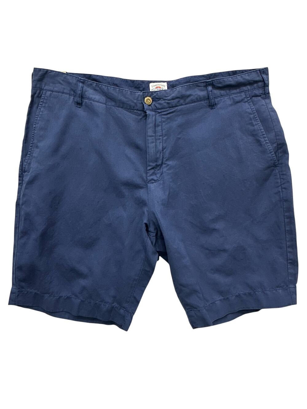 Faherty Malibu Short Men 36 Dark Navy Linen Cotton Chino Preppy Beach Casual